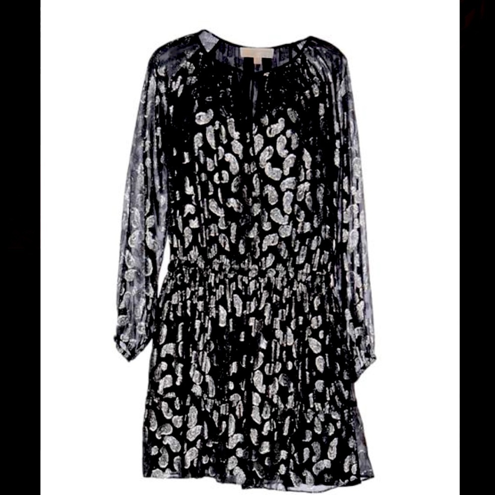 Michael Kors Black with Silver Metallic Dress